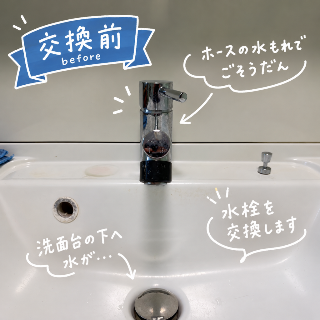 「シャワーホースから水もれ」 「洗面台の下へ水が…」 「床下から水が出て発見！」